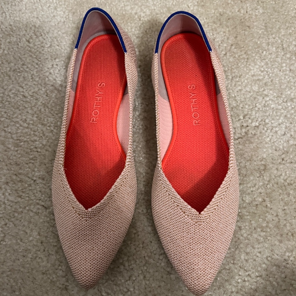 Rothy's The Point Light Pink Shimmer Color (Size 8)